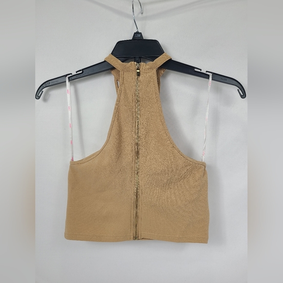NWT Women's A'Gaci Nude Halter Top Zippered Back Size Small - Picture 2 of 7